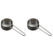 Cuillère doseuse à long manche, ustensiles de cuisine, tasse à épices en acier inoxydable (1/4 tasse, 60 ml), petites tasses (lot de 2).