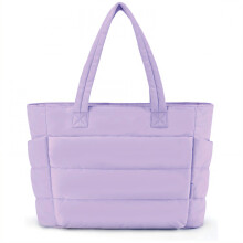 GASTROPOD Puffer Tote Bag, Multifunctionele Handtas/Reistas, Puffertas met Normale Handvatten, Paars, 13,78*6,30*9,45"