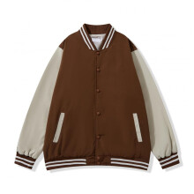 Pánske bundy, topy, móda Varsi, ležérny strih, slim fit, baseball, klasická vysokoškolská rovná bunda, kávová, XL
