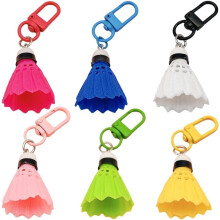 Portachiavi a forma di volano da badminton (6 pezzi - L) – Mini ciondolo per borsa, accessorio per zaino e regalo creativo per donne/uomini