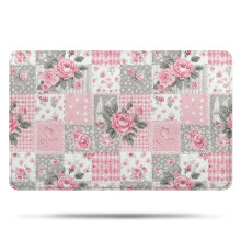Covor de baie Pioneer Flower Floral, covoraș antiderapant din microfibră cu suport din cauciuc, moale, 50,8 x 81,1 cm, pentru cadă/duș