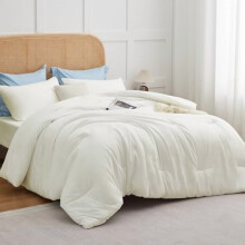 3-teiliges Bettwäscheset aus Mikrofaser in Elfenbein (Queen-Size)