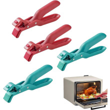 Pinzas multiángulo para platos calientes, clip de silicona antiescaldaduras para recipientes, elevador de agarre seguro – Compatible con ollas y