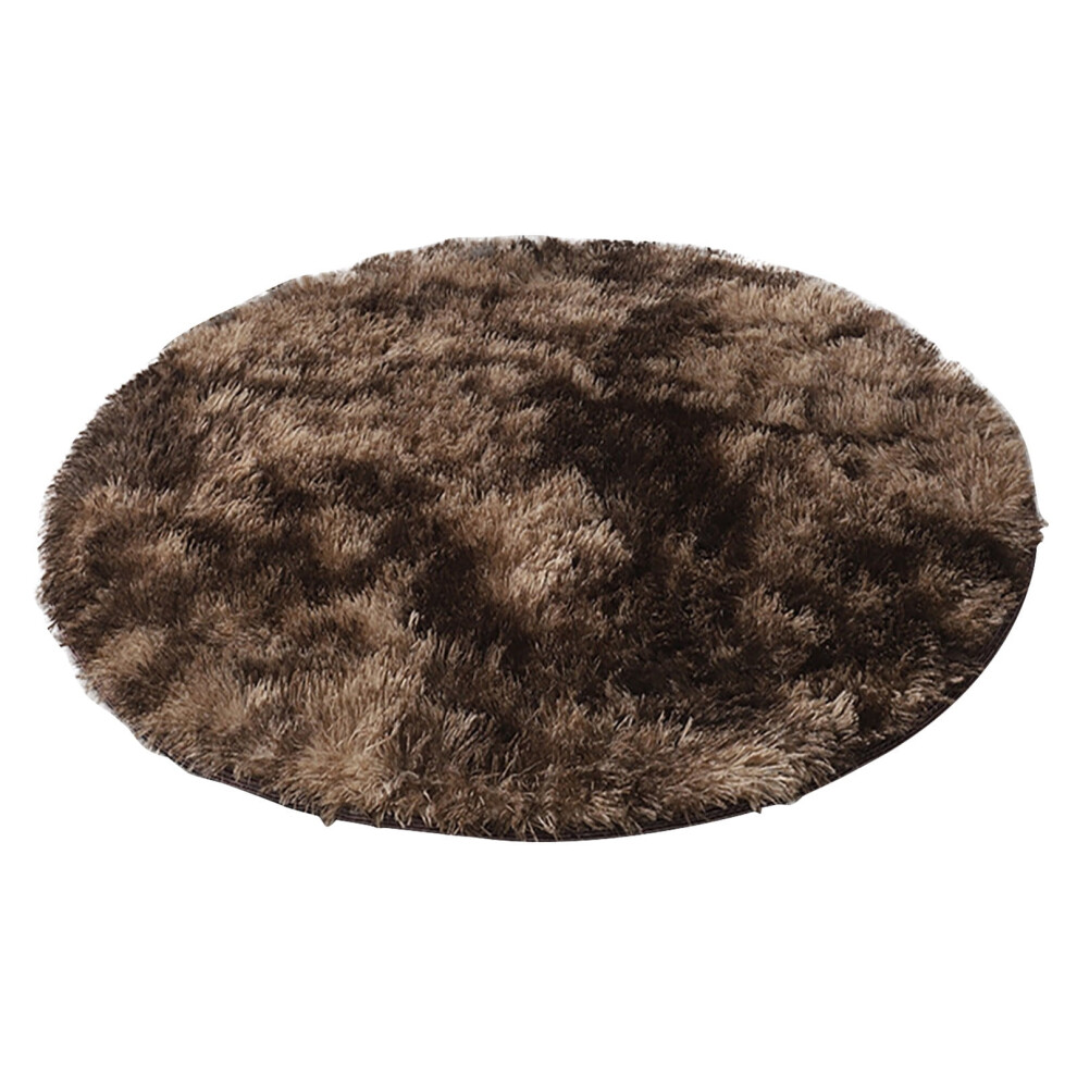 Fluffy Round Coffee Rug – Furry Circular Carpet for Kids, Teens, Nursery & Dorm – Cute Plush Room Decor