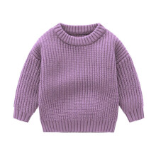 Baby Sweater Toddler Baby Boys Girls Cute Solid Color Cute Winter Thick Casual Keep Warm Sweater Purple 4 Years