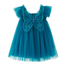 Toddler Baby Girls Floral Dress Summer Fly Sleeve Butterfly With Wing Tulle Holiday Party Dance Party Clothes Princess Dresses For 5-6 Years