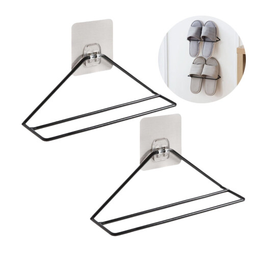 2 Pcs Wall Mounted Shoe Rack Door Triangle Safe Holder