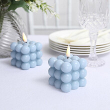 Bougies cubes à bulles lumineuses LED blanc chaud BalsaCircle2Flameless2in, centres de table, décorations pour fêtes et événements