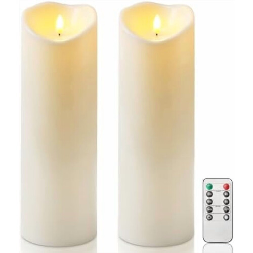Bougies piliers LED rechargeables et étanches 4", 5" 6"