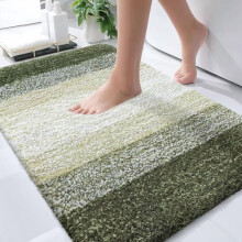 Tapete de banheiro verde escuro 76 x 51 cm (30 x 20 polegadas) em microfibra com borracha