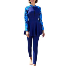 Effenkleurige badpakken voor dames met top met lange mouwen en lange broek, tweedelige set, conservatieve tankini met split, trendy strandkleding