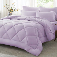 Ensemble de couette 7 pièces lavande pour lit queen