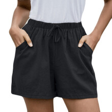 Pantalones holgados para mujer, pantalones holgados de pierna ancha para mujer, pantalones rectos de cintura alta, shorts casuales de algodón y lino.
