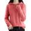 Damen-Kapuzenpullover, modischer Strickpullover mit langen Ärmeln, einfarbig, trendiger Freizeitpullover für den Herbst / Rosa 1