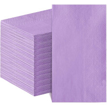 Purple Napkins Disposable Lavender Dinner Napkins Decorative Guest Paper Napkin for Wedding, Tea Party, Bridal Shower