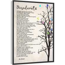 Asdg12s - Poème Desiderata - Affiche murale inspirante sur toile, par Max Ehrmann, pour la maison ou le bureau, encadrée et prête à accrocher, 30