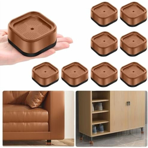 Conjunto de 8 elevadores de móveis ajustáveis de 1" a 2,8"