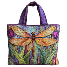 YOCBZ katoenen shopper voor dames, vintage gewatteerd, medium