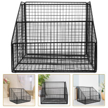 Wrought Iron Bookshelf Holey Letter Display Bookshelves Rotating Black