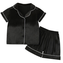 2025 Pajama Sets for Girls Silk Satin Top+Pant Long Sleeve Solid Silky Pyjamas Nightgown Children Sleepwear for Boys Clothes