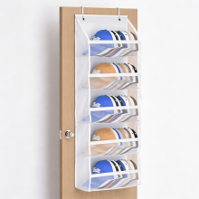 Over the Door Hat Organizer for Baseball Caps White Mesh