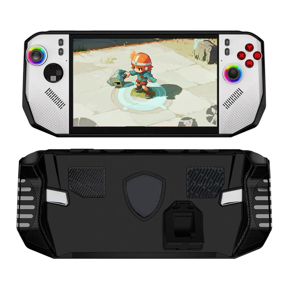Protective Case Cover For Msi Claw 8 Ai A2vm Handheld Game Console, Slim Soft Tpu Protective Skin Case With Kickstand For New Msi Claw 8 Ai Black/White 9479868193260