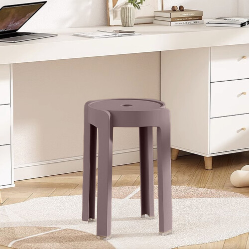 Lightweight Portable Plastic Stools, Stackable & Nesting, Backless Round Chairs for Classroom, Home, Office, Cafe – Compatible with Standard Tables