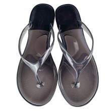 Ediodpoh Dam Sommar Transparent Jelly Platt Bottom Clip Toe Flip Flops Strandsandaler Damtofflor Svarta9