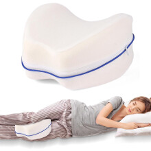 Knee Pillow for Side Sleepers, Memory Foam Leg Pillow for Back Pain Relief & Pregnancy – Compatible with All Standard Covers