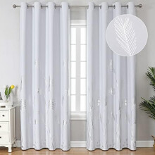 Light-Filtering Greyish White Curtains 52Wx84L Silver Palm