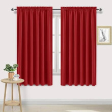 Blackout Curtains for Living Room, Thermal Insulated & Noise Reducing, Red, 70x72", Set of 2, Rod Pocket