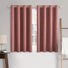 100% Blackout Linen Textured Curtains, Dusty Rose, 52x54" (2 Panels), Thermal Insulated, Grommet, for Bedroom/Living Room/Nursery