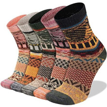 Men's wool thermal crew socks 5 pairs