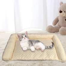 Cooling Cat Bed with Pillow – Ice Silk Self-Cooling Mat for Cats & Dogs, Washable Summer Pet Pad for Crate, Sofa, Floor