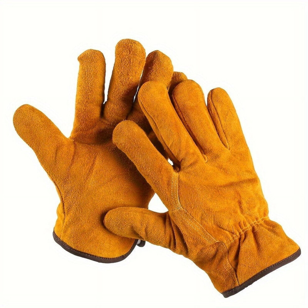 1 Pair Unlined Cowhide Work Gloves And Driving Gloves, For Driving, Outdoor, Gardening, Farming, Welding, Durable And Sturdy, Leather Welding Gloves 9159805706578
