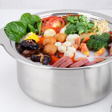 OUNONA Stainless Steel Hot Pot Single Serving Induction Cooker Compatible Individual