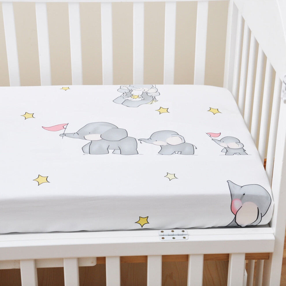 Soft Breathable Cotton Baby Crib Sheet with Elastic Band, Compatible with Standard Crib & Toddler Mattresses