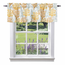 Yellow Coral Gradient Beach Valance 54x18 in Rod Pocket