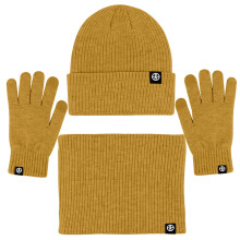 Winter 3 in 1 Scarf Hat Glove Set for Men Women, Knitted Beanie Hat, Touch Screen Gloves, Fleece Lined Neck Warmer for Cold Weather