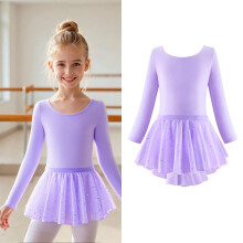 Long Sleeve Ballet Dress with Tutu for Toddler Girls