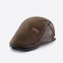 Newsboy Hats for Men Women Leather Beret Men's Adjustable Hat Driving Cap Fashion Flat Cap