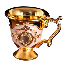 Metal Wine Glasses, Vintage Chalice Style, Medieval Goblet Cups with Gem Engraving – Party, Wedding & Celebration Decor