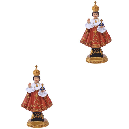 2Pièces Figurines Enfant Résine Colorées Décoration Table 2