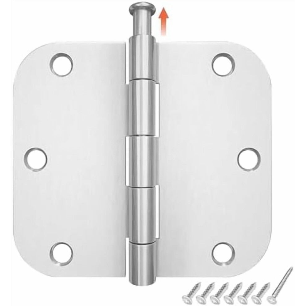 36-Pack Brushed Nickel Door Hinges, 3.5"X3.5", 5/8" Radius, Compatible With Interior Doors 9159805706479