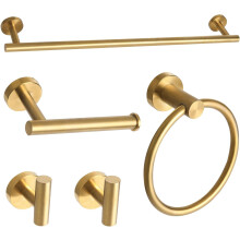 Badkameraccessoireset in geborsteld goud, 5-delig