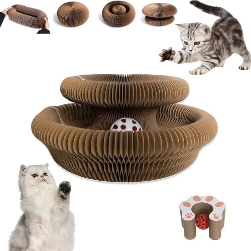 Kitty Curls Cat Scratch Pad Pink Foldable Recyclable with