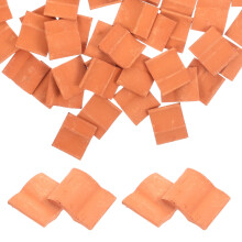 50 mini tejas de arcilla de cerámica naranja