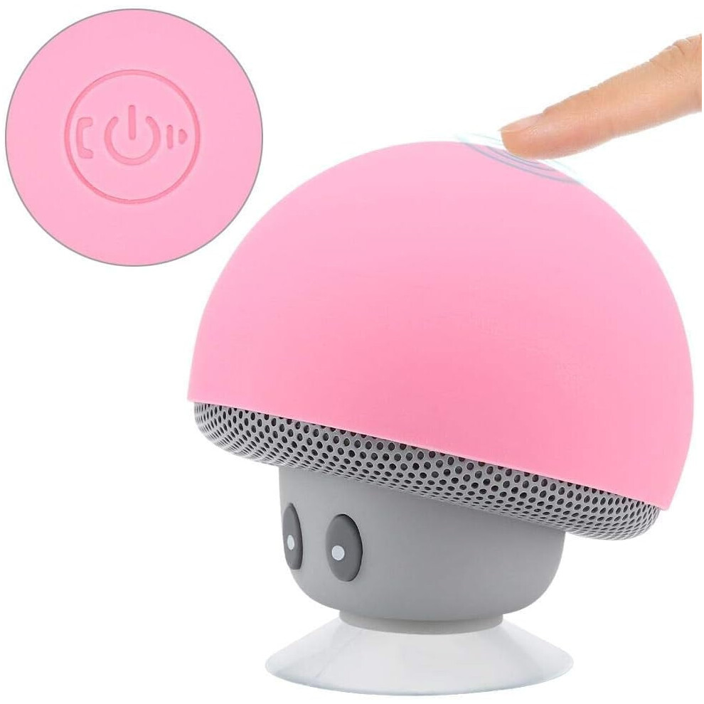 , Bluetooth Speaker Mini Portable Wireless Speaker Mushroom Subwoofer With Suction Cup Function, Pink 9175034818622