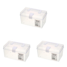Witspace Portable Clear Storage Box with Latching Lid & Handle, Stackable for Crafts/Tools (7.67x4.33x4.52 in)