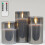 Set di 3 candele a colonna in cera con LED rossi, telecomando e timer. 1